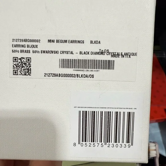 Authentic Amina Muaddi mini begum earrings black diamond - Picture 8 of 10